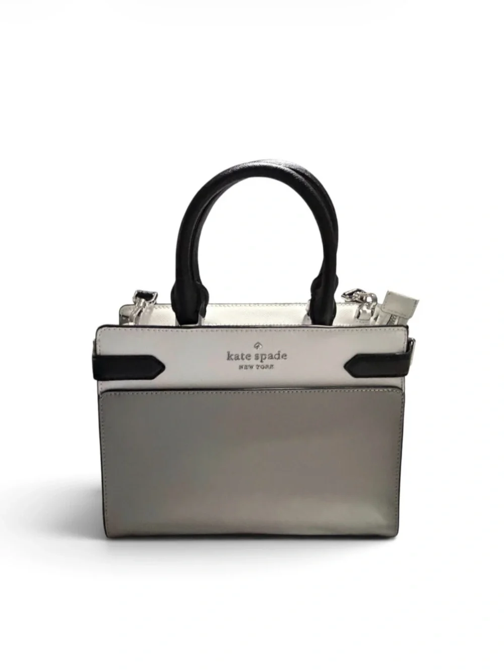 kate spade Silver, White & Black Mini Top-Handle Satchel